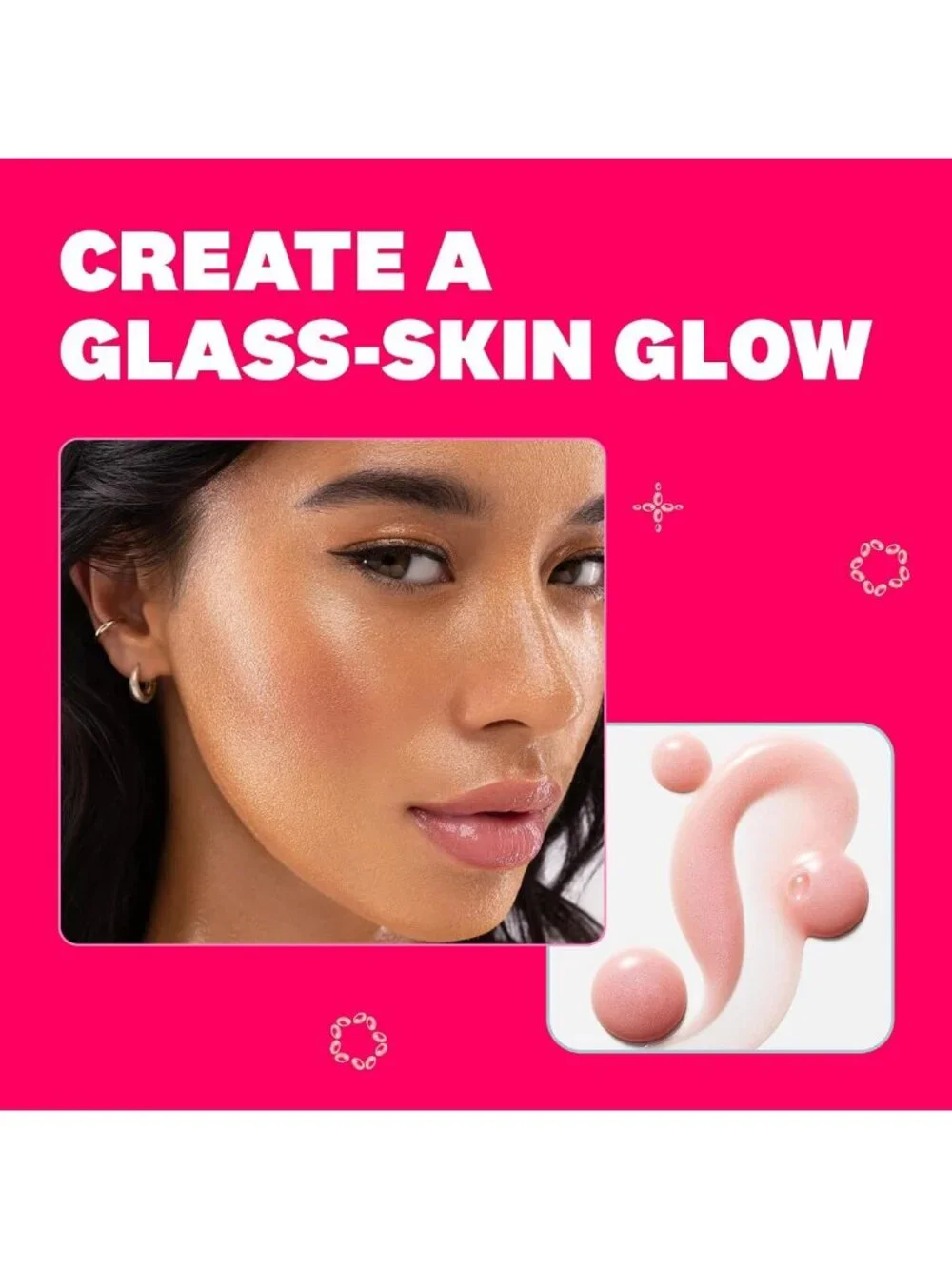 Glowy Hydrating Serum & Primer, Korean Skin Care with Peptides for Radiance